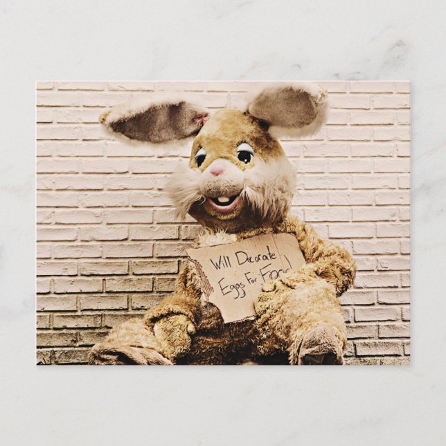 Carte Postale Lapin Mendiant, Costume De Lapin, Drôle (Devant)