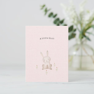 Carte Postale Lapin Mignon Avec Fleurs Bébé Fille Fille
