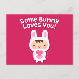 Carte Postale Lapin Mignon T'aime Aveu d'Amour