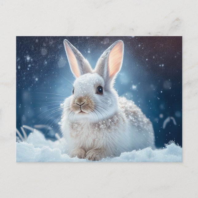 Carte postale Lapin Neige (Devant)