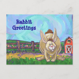 Carte Postale Lapin Parade des animaux écrit des trucs