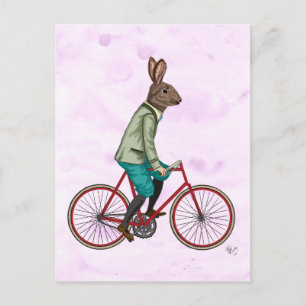 Carte Postale Lapin sur le vélo 3
