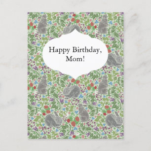 Carte Postale Lapin Vintage Victorien Lapin Berry Garden Pâques