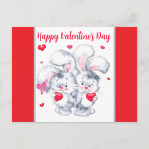 Carte Postale Lapins de la Saint-Valentin