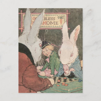 Carte Postale Lapins Jouant des Checkers