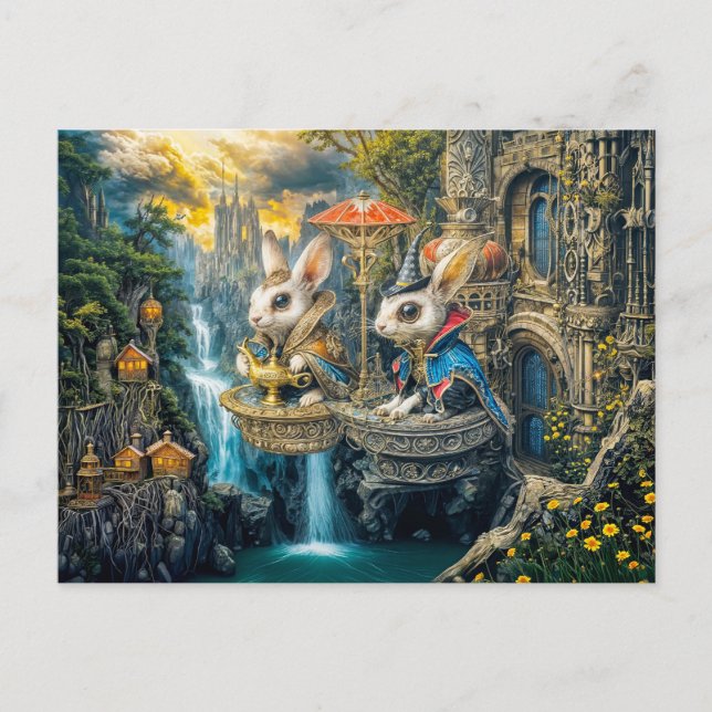 Carte Postale Lapins magiques steampunk (Devant)