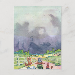 Carte Postale Lapins Sous Des Nuages Sombres