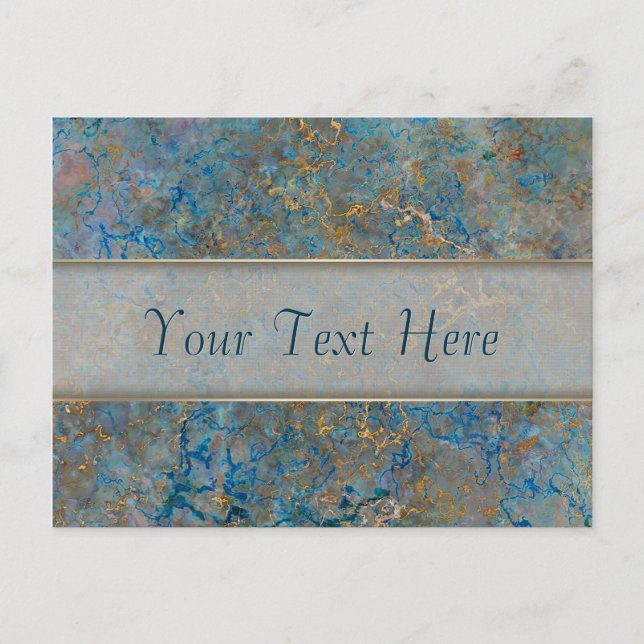 Carte Postale Lapis de luxe Lazuli Marbre bleu et or (Devant)