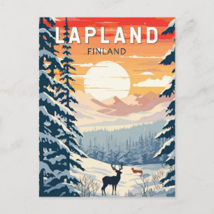 Carte Postale Lapland Finlande Travel Art Vintage