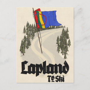 Carte Postale Laponie pour skier