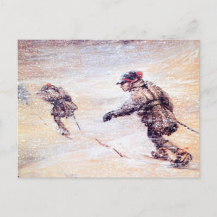 Carte Postale Lappar en tempête de neige