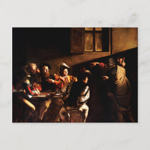 Carte Postale L'appel de saint Matthieu par Caravaggio (1600)