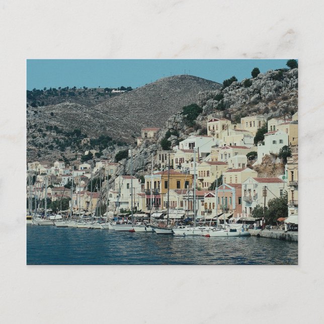 Carte Postale L'approche du port de Symi Island, Dodecan (Devant)