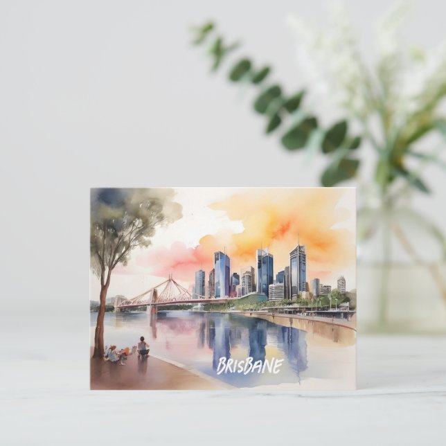 Carte Postale L'aquarelle de Brisbane (Debout devant)