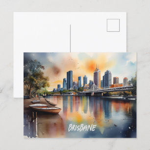 Carte Postale L'aquarelle de Brisbane