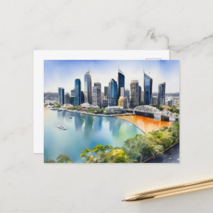 Carte Postale L'aquarelle de Brisbane