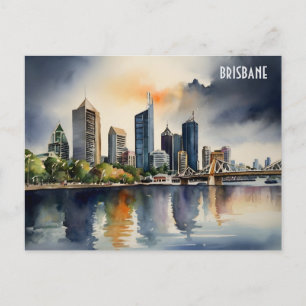 Carte Postale L'aquarelle de Brisbane