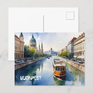 Carte Postale L'aquarelle de Budapest