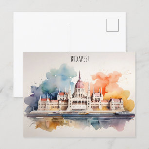 Carte Postale L'aquarelle de Budapest