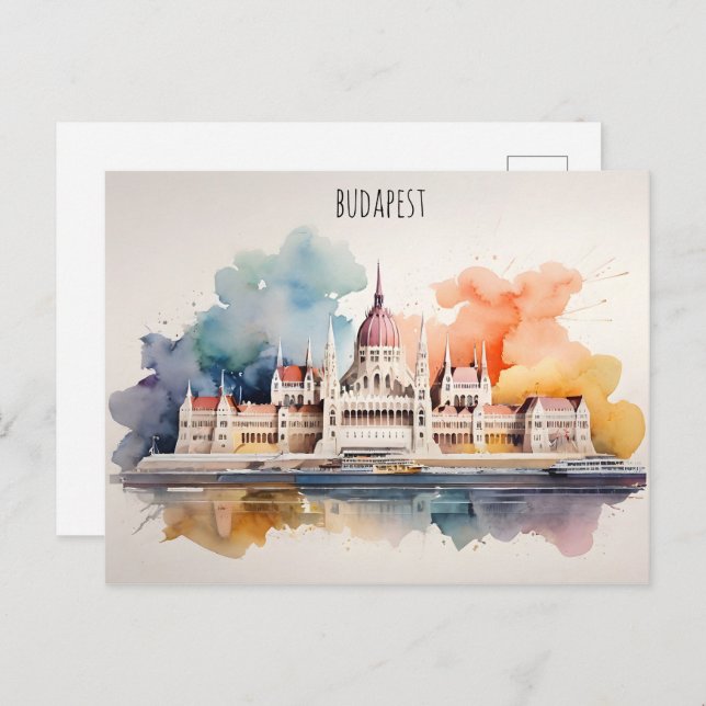 Carte Postale L'aquarelle de Budapest (Devant / Derrière)