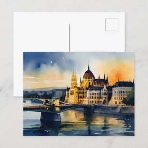 Carte Postale L'aquarelle de Budapest