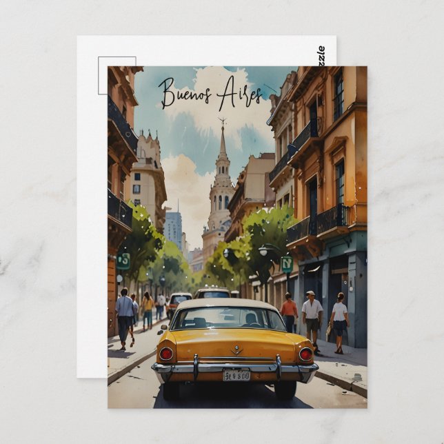 Carte Postale L'aquarelle de Buenos Aires (Devant / Derrière)