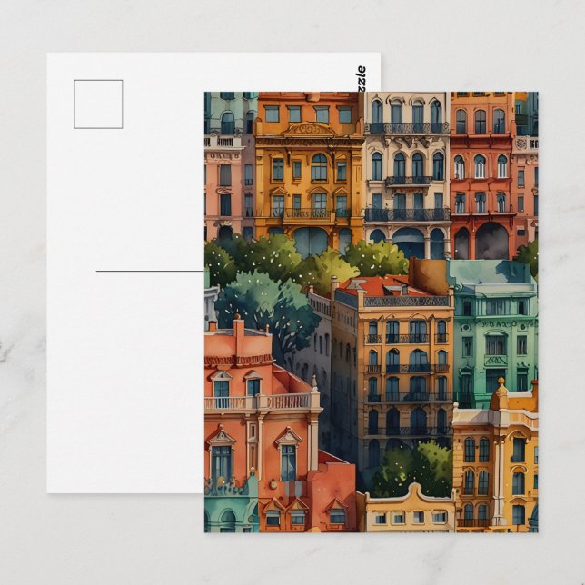 Carte Postale L'aquarelle de Buenos Aires (Devant / Derrière)