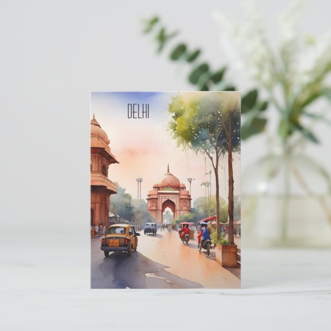 Carte Postale L'aquarelle de Delhi (Debout devant)