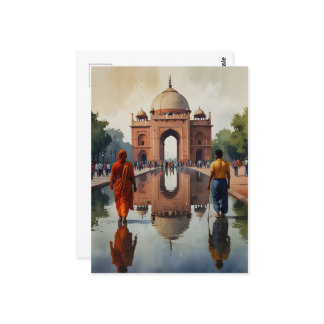 Carte Postale L'aquarelle de Delhi