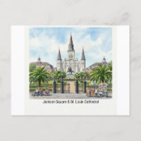 Laquarelle de la Nouvelle-Orléans - Jackson Square