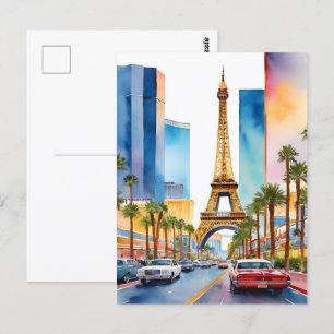 Carte Postale L'aquarelle de Las Vegas