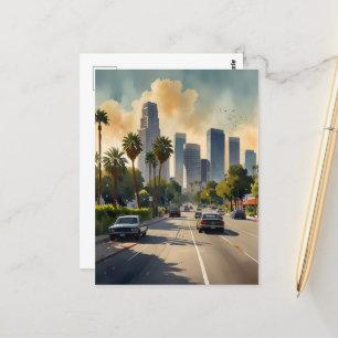 Carte Postale L'aquarelle de Los Angeles