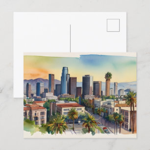Carte Postale L'aquarelle de Los Angeles