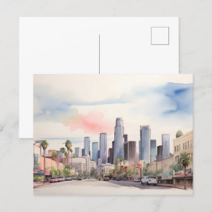 Carte Postale L'aquarelle de Los Angeles