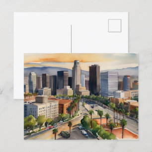 Carte Postale L'aquarelle de Los Angeles