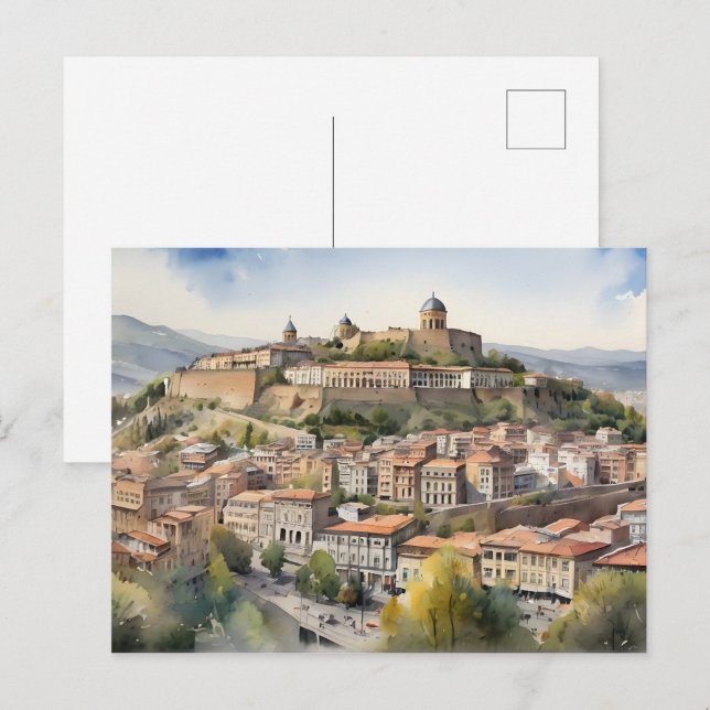 Carte Postale L'aquarelle de Tbilissi (Devant / Derrière)