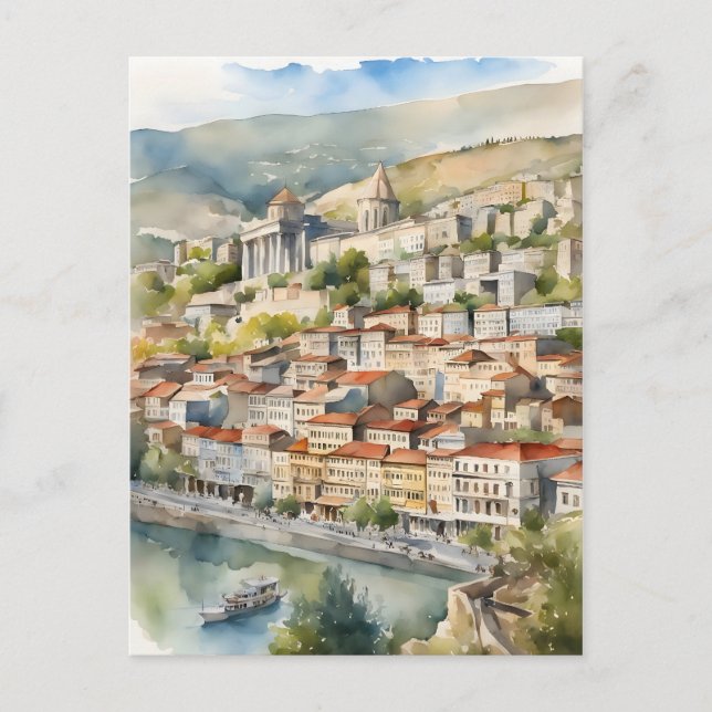 Carte Postale L'aquarelle de Tbilissi (Devant)