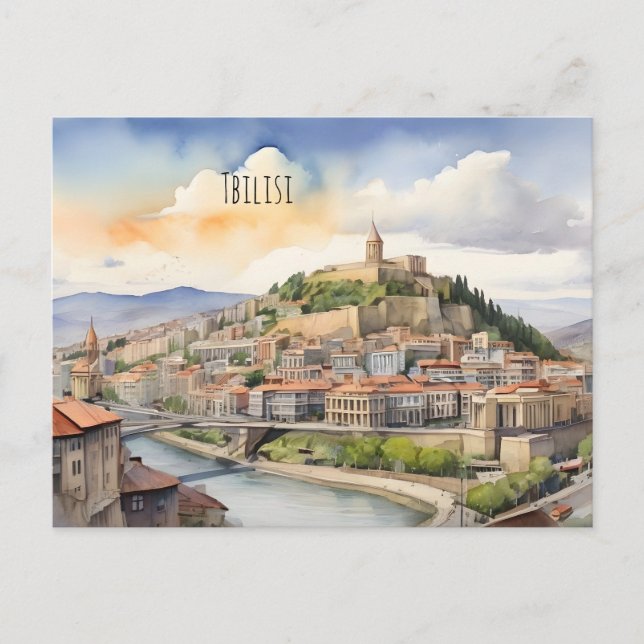 Carte Postale L'aquarelle de Tbilissi (Devant)