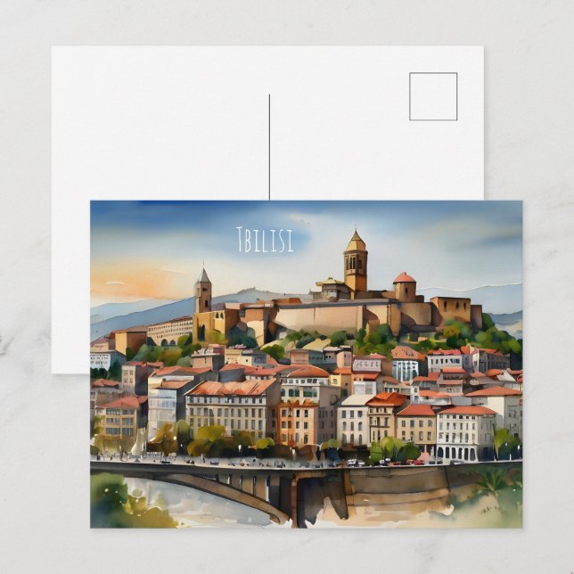 Carte Postale L'aquarelle de Tbilissi (Devant / Derrière)