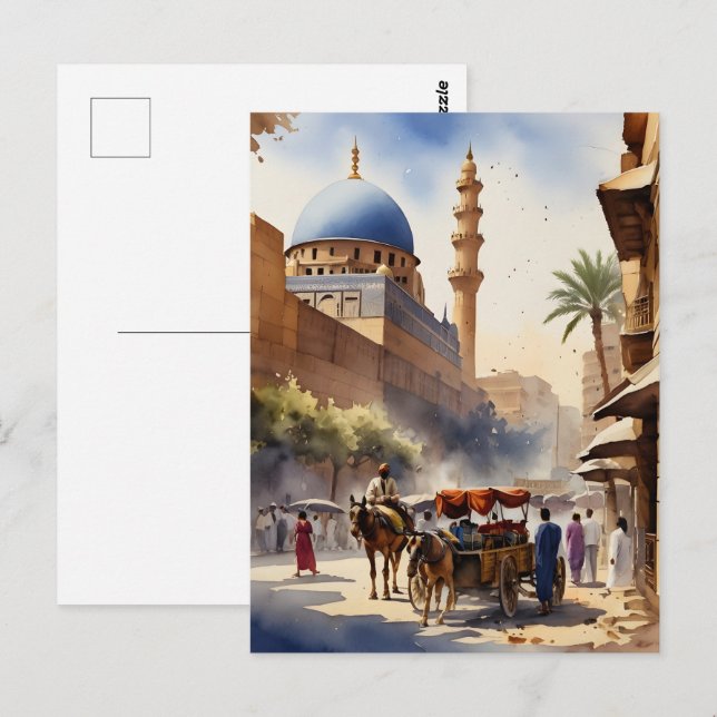 Carte Postale L'aquarelle du Caire (Devant / Derrière)
