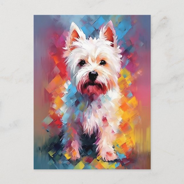 Carte Postale L'aquarelle West-Highland-White-Terrier (Devant)