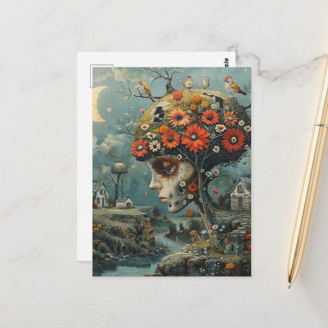 Carte Postale L'arbre humain (Devant/Arrière en situation)