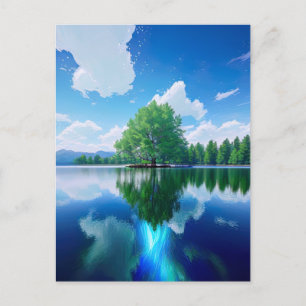 Carte Postale L'arbre vert sur la petite île