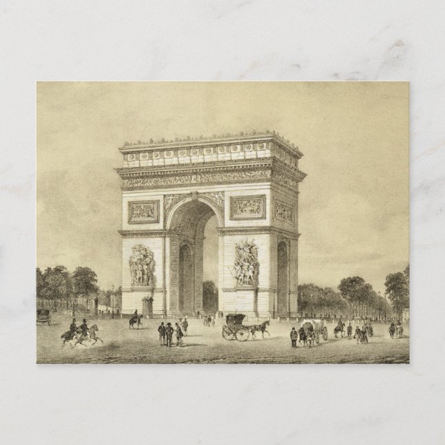 Carte Postale L'Arc de Triomphe, Paris, gravée par Auguste Bry (Devant)