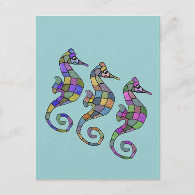 Carte Postale L'arc-en-ciel de Seahorse (Devant)