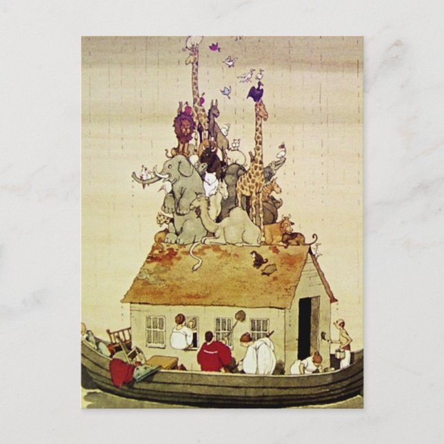 Carte Postale « L'arche de Noé » par W Heath Robinson (Devant)