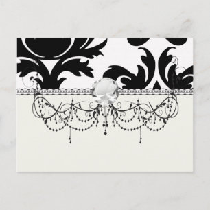 Carte Postale large et noir bold damask