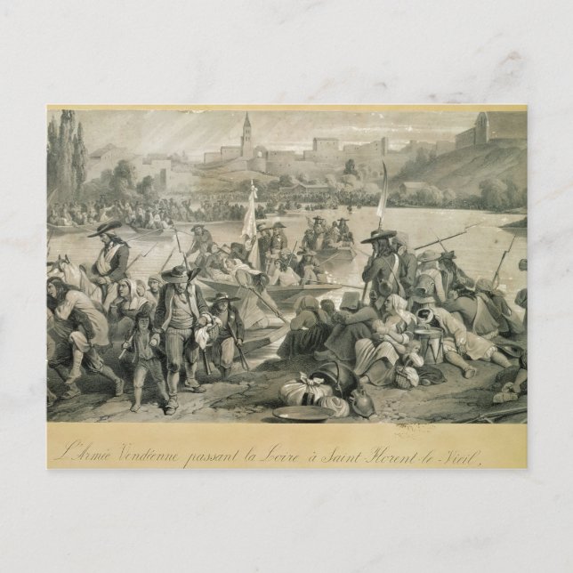 Carte Postale L'Armée Vendéenne Traversant la Loire (Devant)