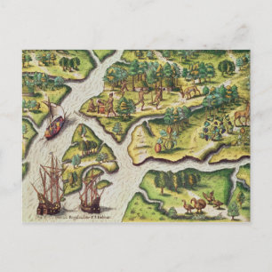 Carte Postale L'arrivée des Français à Port Royal