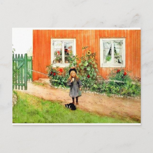 Carte Postale Larsson - Brita with a Cat and a Sandwich (Devant)